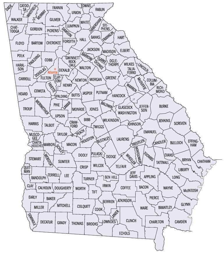 georgia counties map