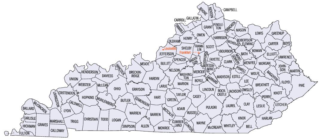 kentucky counties map