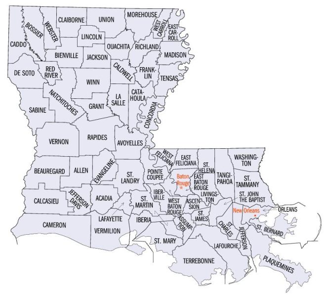 louisiana counties map