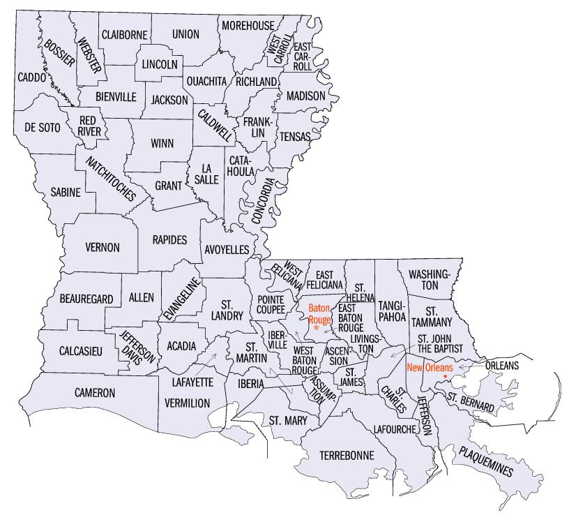 louisiana counties map
