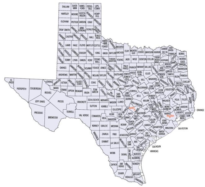 texas counties map